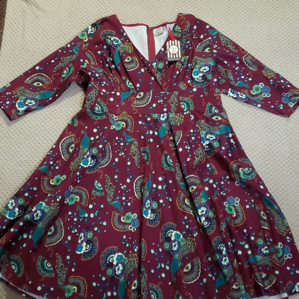 Dancing Days Peacock printed dress